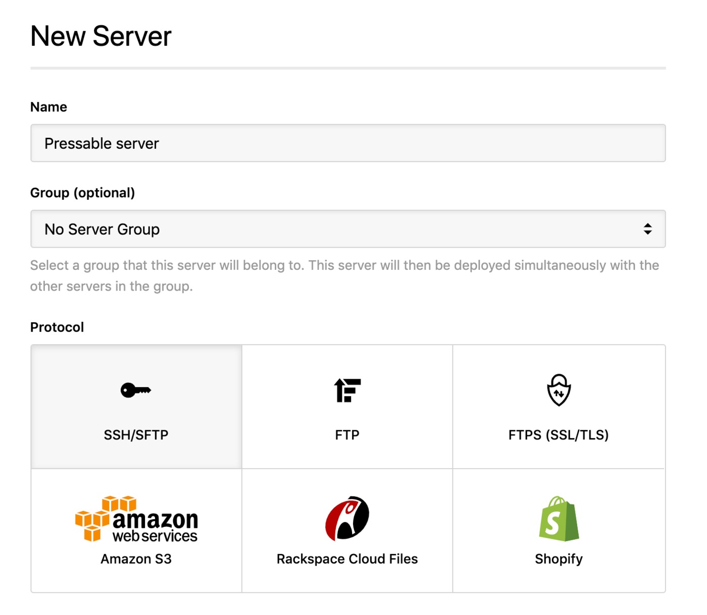 Pressable - SSH server