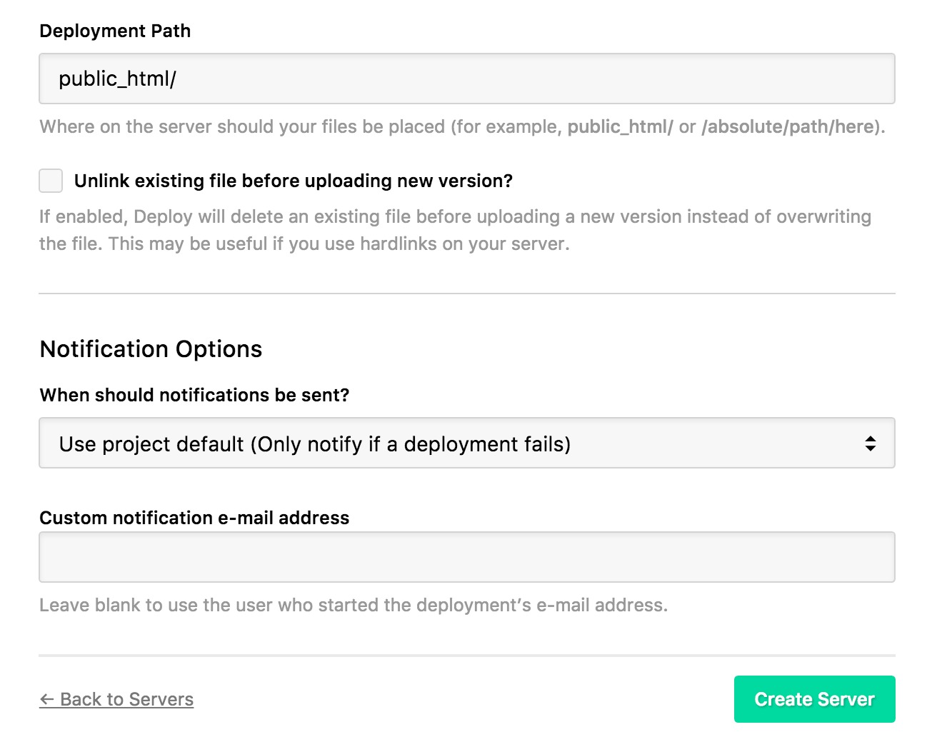 Configuring your deployment path