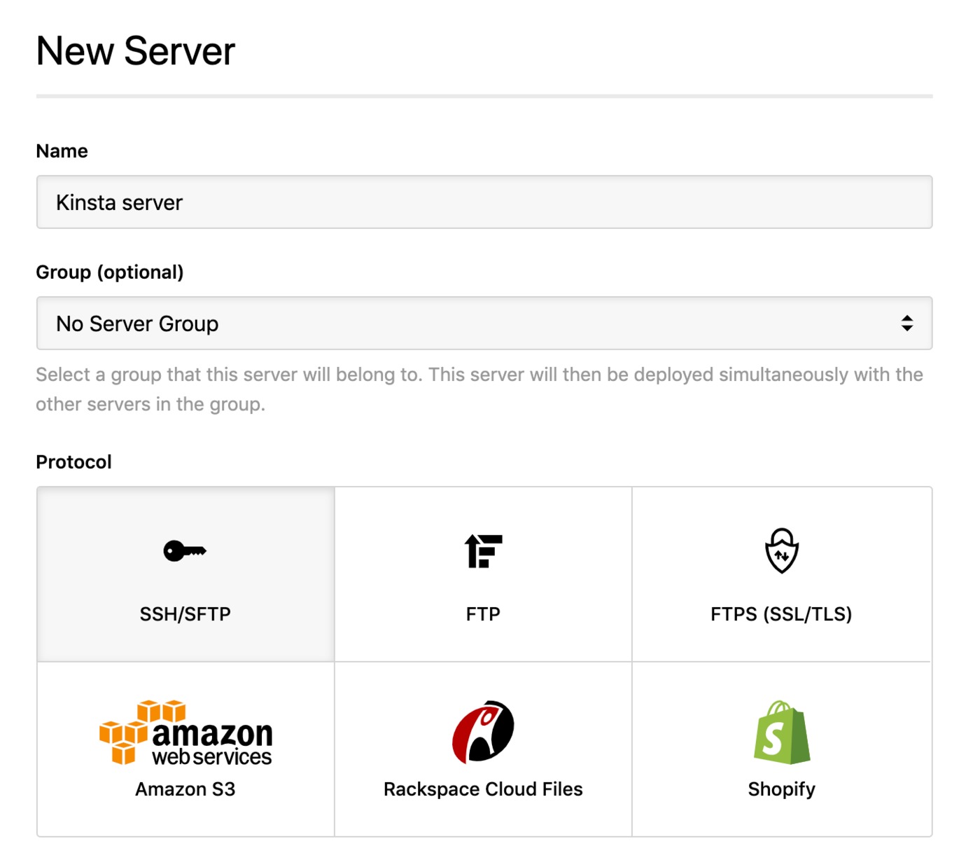 Kinsta - SSH server