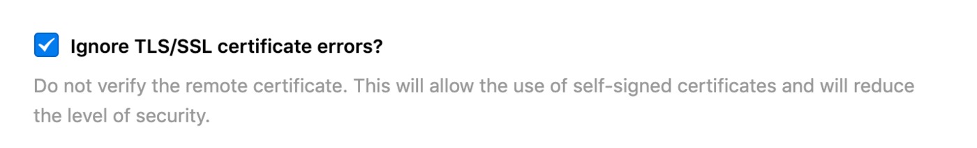 Ignore cert errors