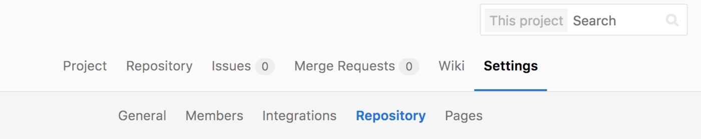 GitLab repository settings