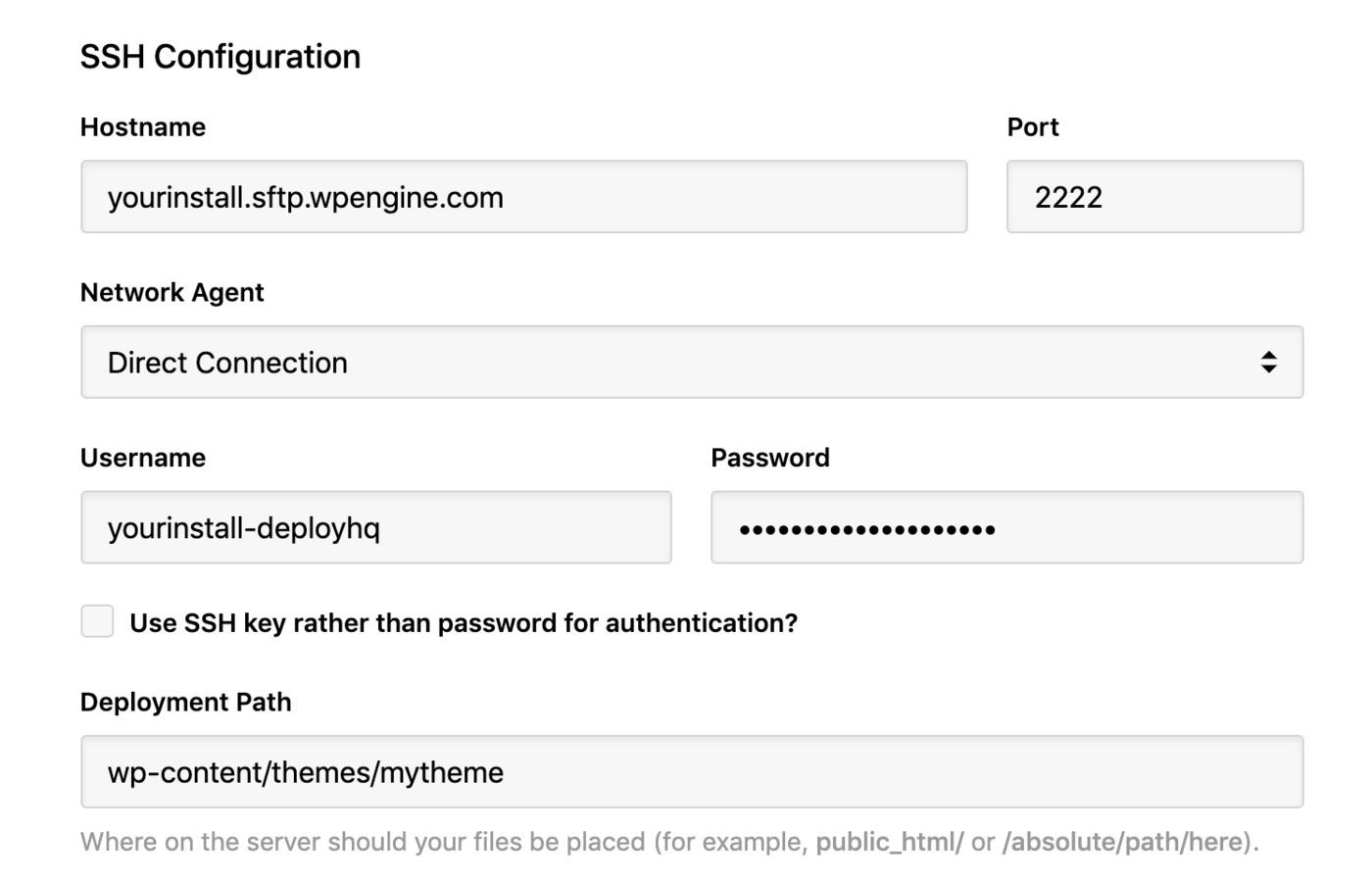 WPEngine - SSH configuration