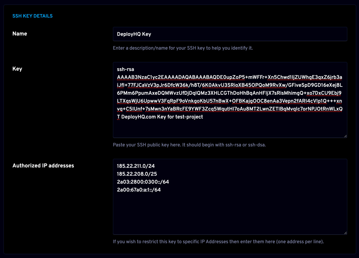 Add SSH key to Katapult