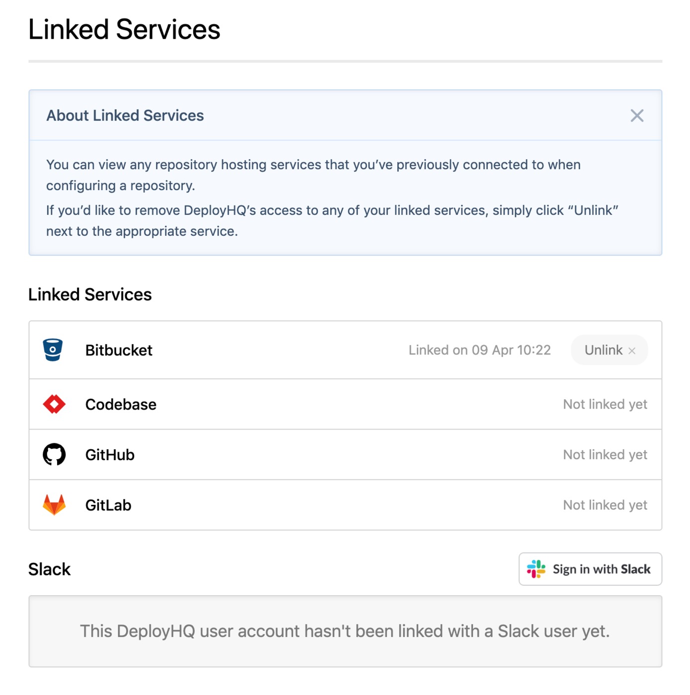 Linked services