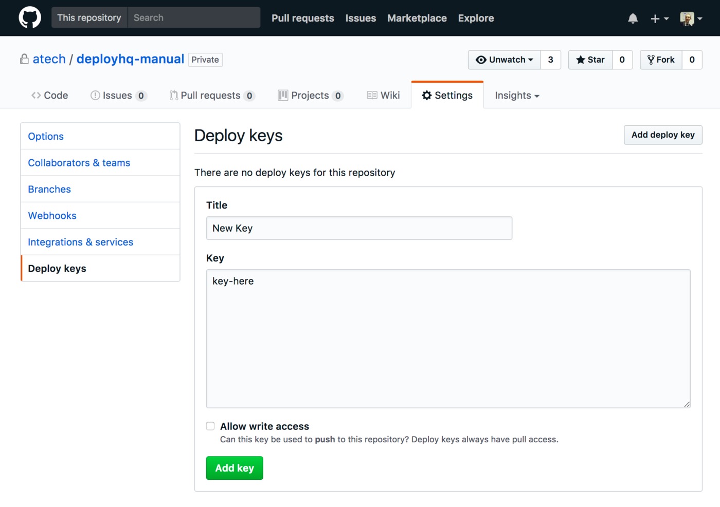 GitHub deploy keys