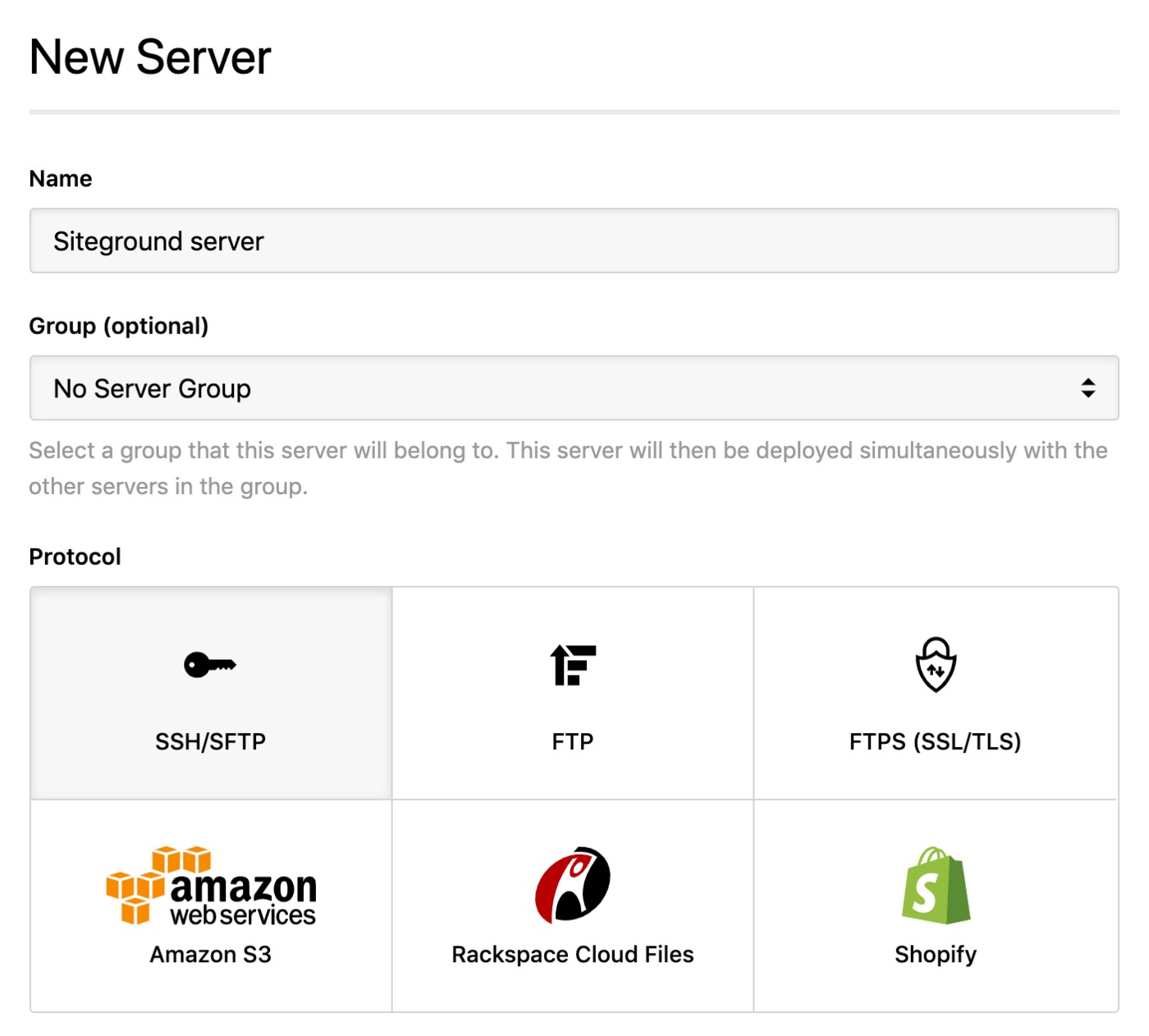 Siteground - SSH server