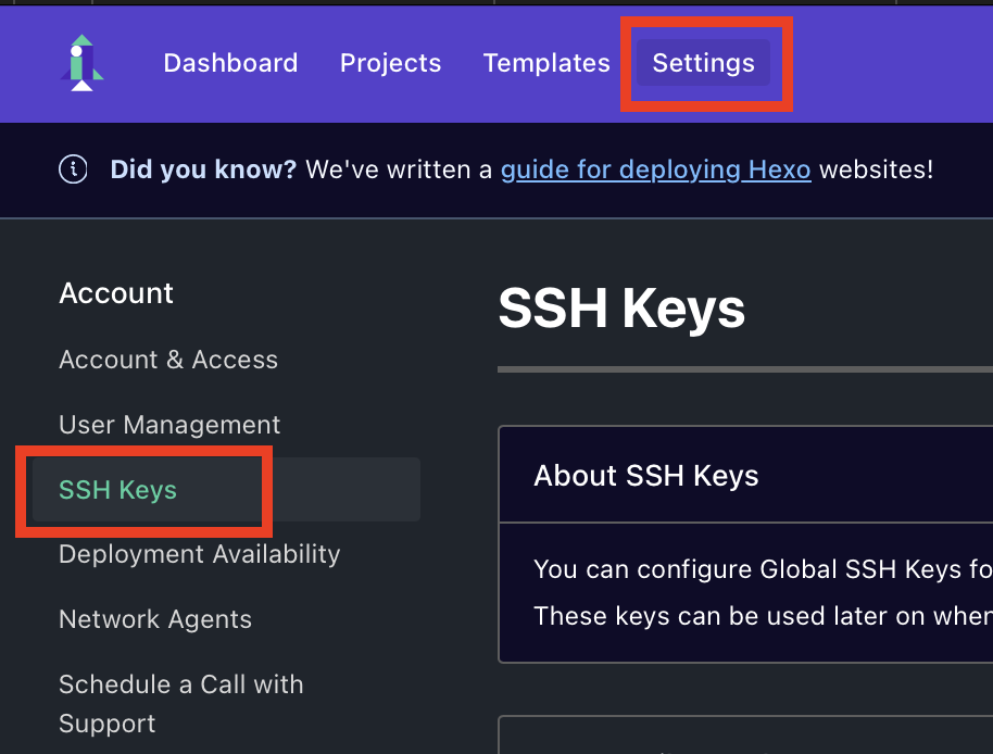 Global SSH Keys