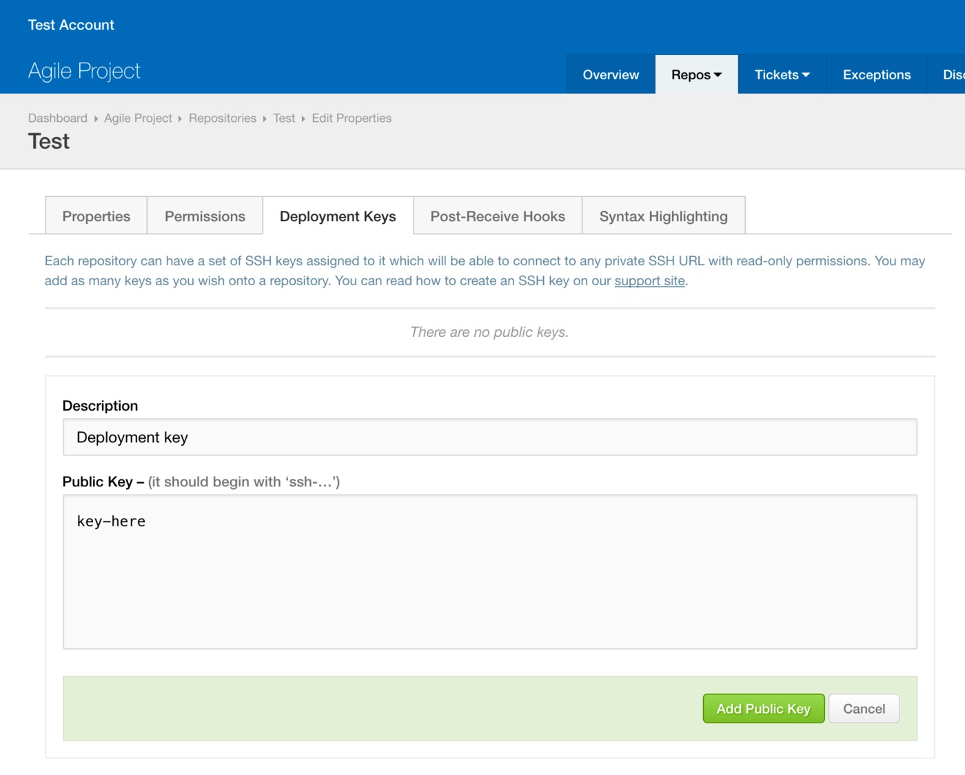 Codebase deployment key