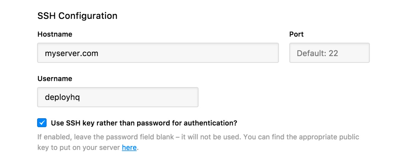 SSH/SFTP settings