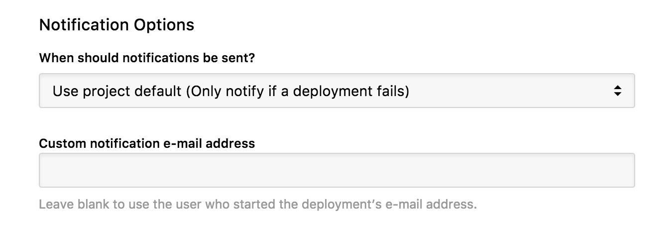 Notification options