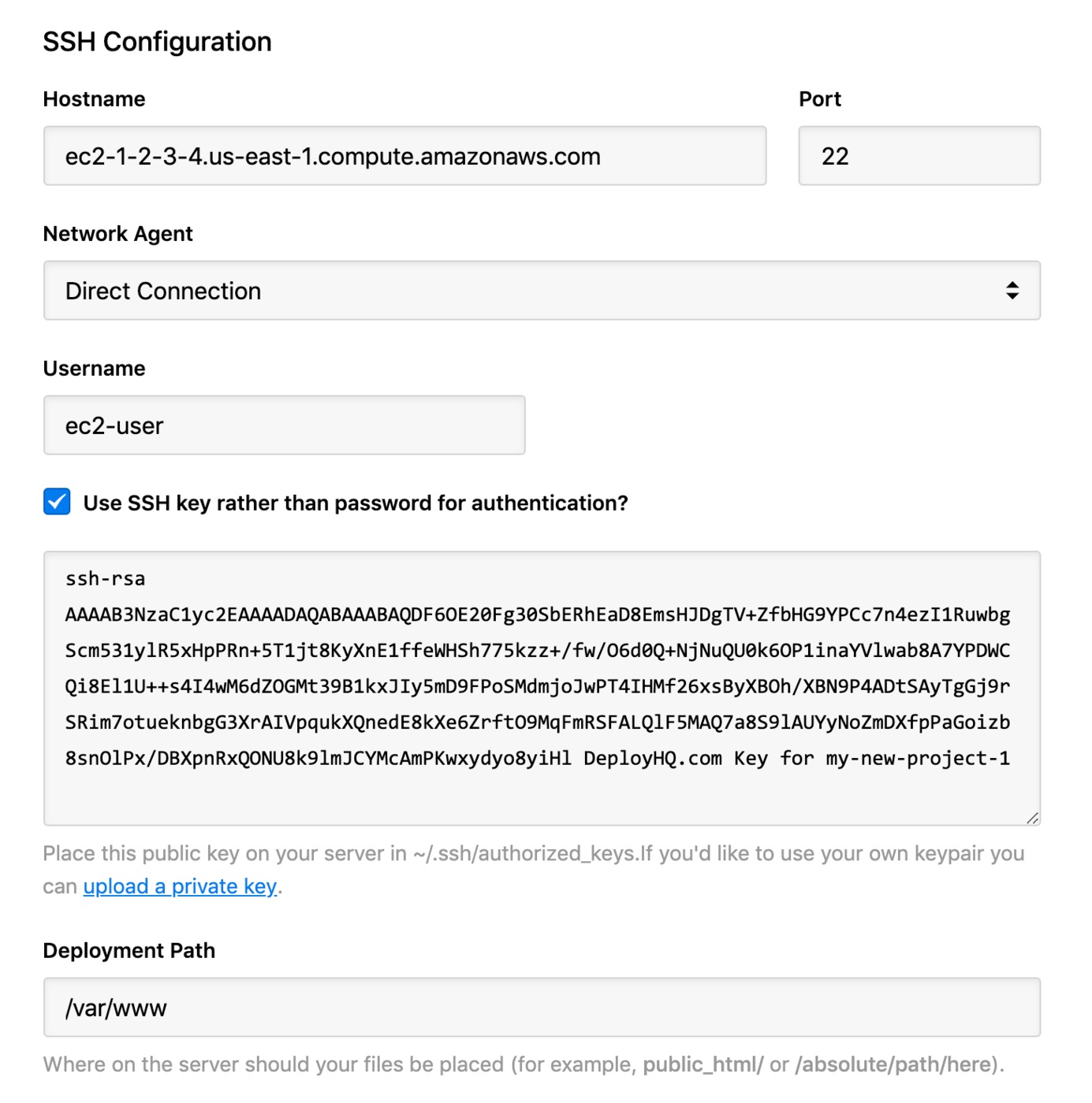 EC2 SSH details
