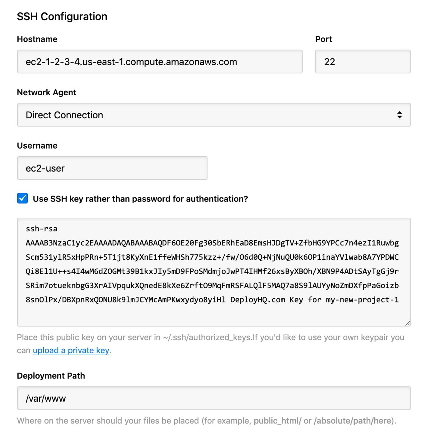 EC2 SSH details